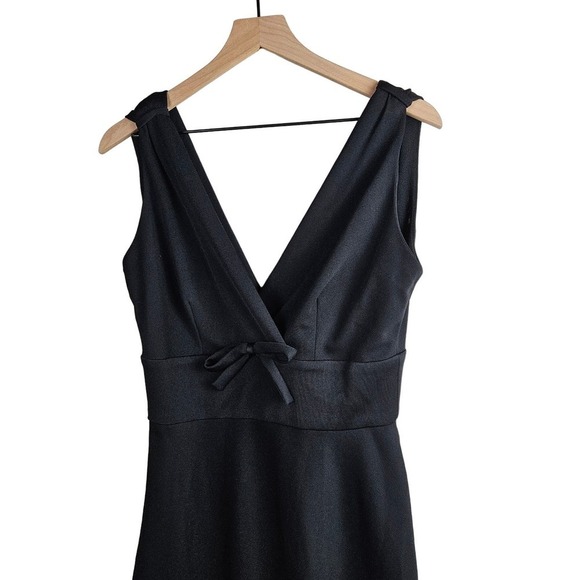 Vintage 70s Butte Knit Sleeveless Maxi Dress 14 8 10 Black Gown - Picture 4 of 8